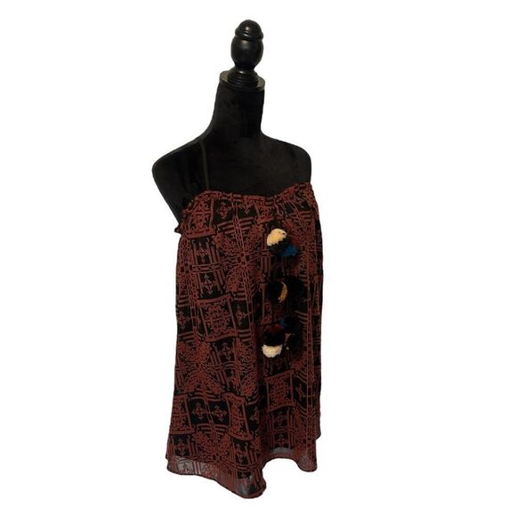 Red Carter Calypso Embroidered Pom Pom Mini-Dress Size XS - Picture 5 of 15